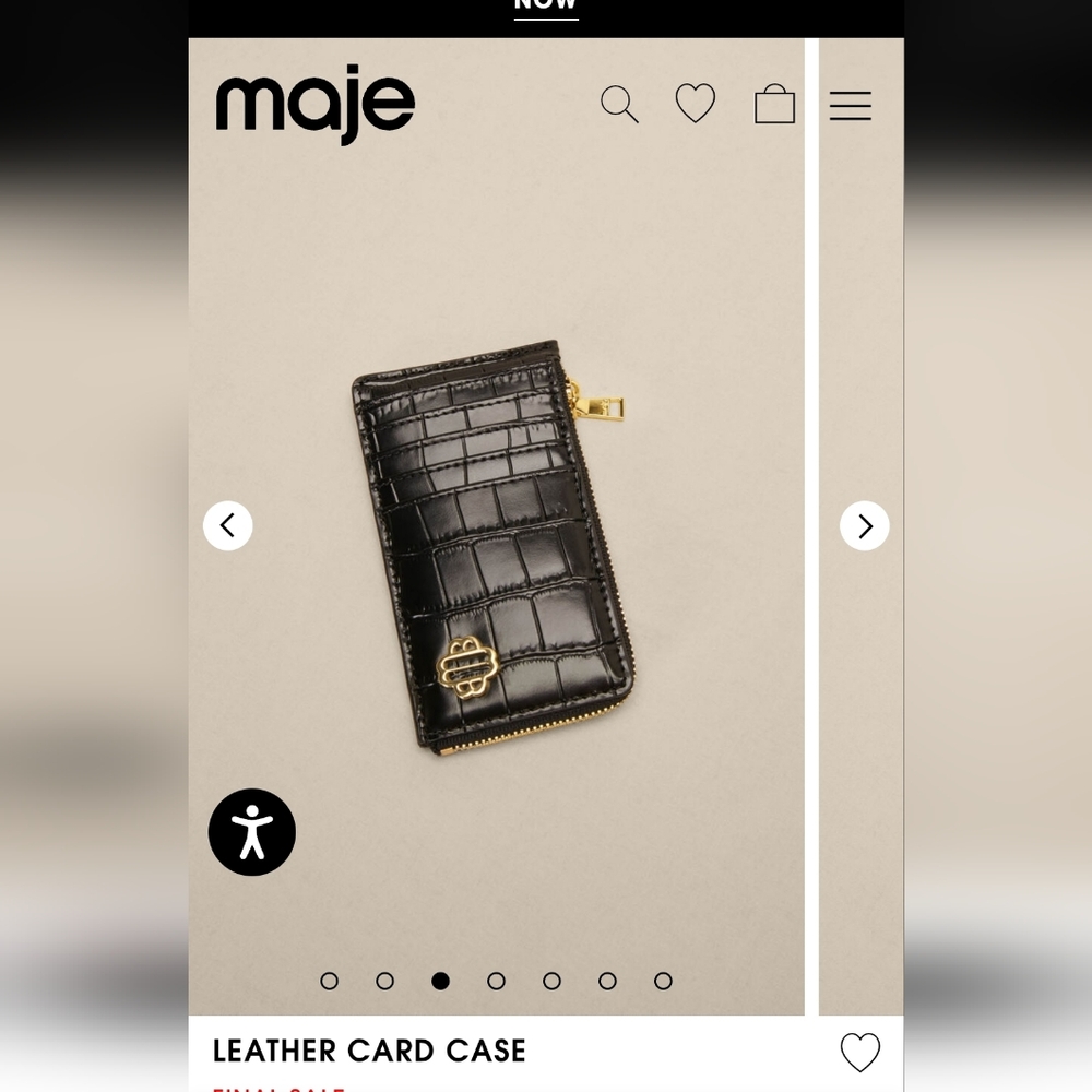 NWT Maje Leather Card Holder